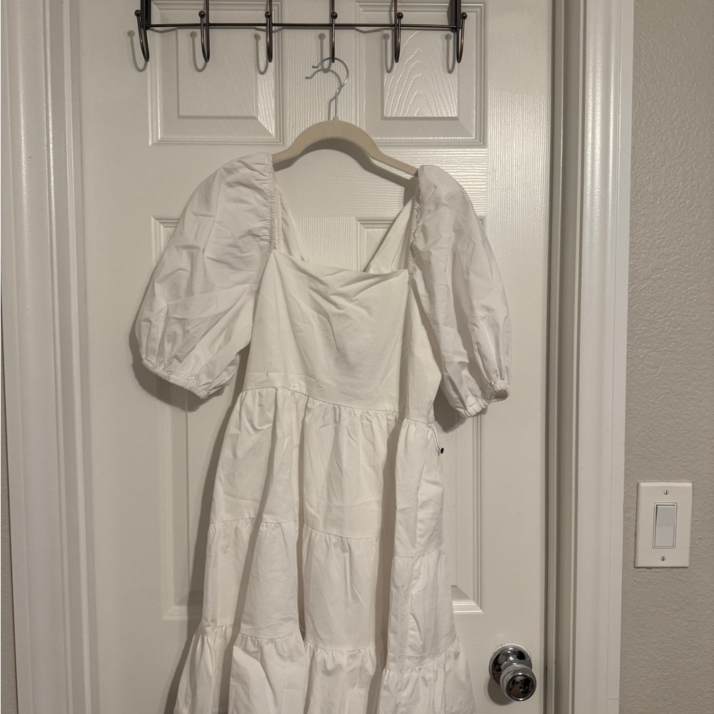 Express White Puff Sleeve Sundress